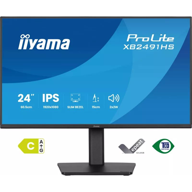 Monitorius IIYAMA XB2491HS-B1 60,5 cm (23,8 colio) 16:9 IPS su HDMI, DisplayPort ir įmontuotais garsiakalbiais