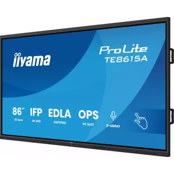 Interaktyvus jutiklinis ekranas IIYAMA TE8615A-B2AG 86 colių 4:3 PCAP jutiklinis ekranas švietimui ir bendradarbiavimui