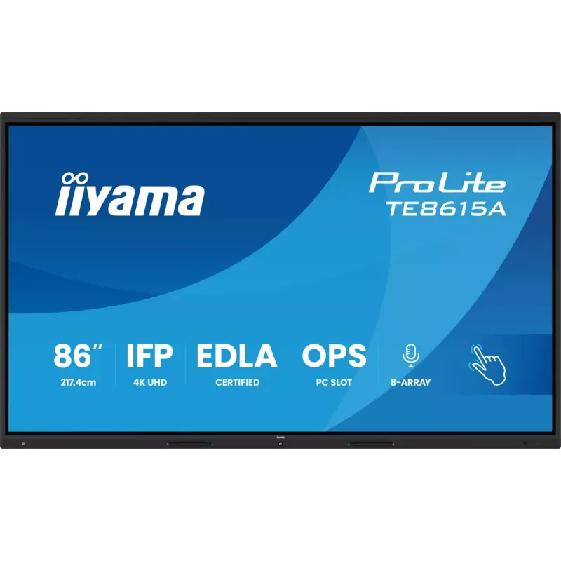 Interaktyvus jutiklinis ekranas IIYAMA TE8615A-B2AG 86 colių 4:3 PCAP jutiklinis ekranas švietimui ir bendradarbiavimui