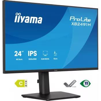 Kompiuterio monitorius IIYAMA ProLite XB2491H-B1 23.8 colio (60.5 cm) Full HD IPS LCD, 1920×1080, 178° žiūrėjimo kampas, VESA, reguliuojamas aukštis, juodas