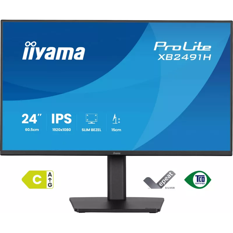 Kompiuterio monitorius IIYAMA ProLite XB2491H-B1 23.8 colio (60.5 cm) Full HD IPS LCD, 1920×1080, 178° žiūrėjimo kampas, VESA, reguliuojamas aukštis, juodas