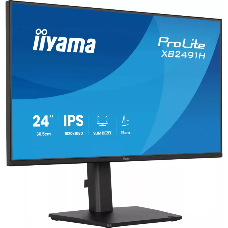 Kompiuterio monitorius IIYAMA ProLite XB2491H-B1 23.8 colio (60.5 cm) Full HD IPS LCD, 1920×1080, 178° žiūrėjimo kampas, VESA, reguliuojamas aukštis, juodas