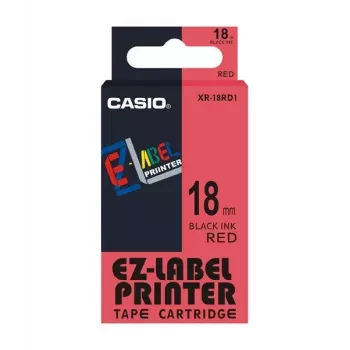 Etikečių gamybos juosta Casio XR-18RD1 Juoda ant raudonos