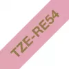 Brother TZE-RE54 etikečių gamybos juosta Auksinė ant Rožinės spalvos
