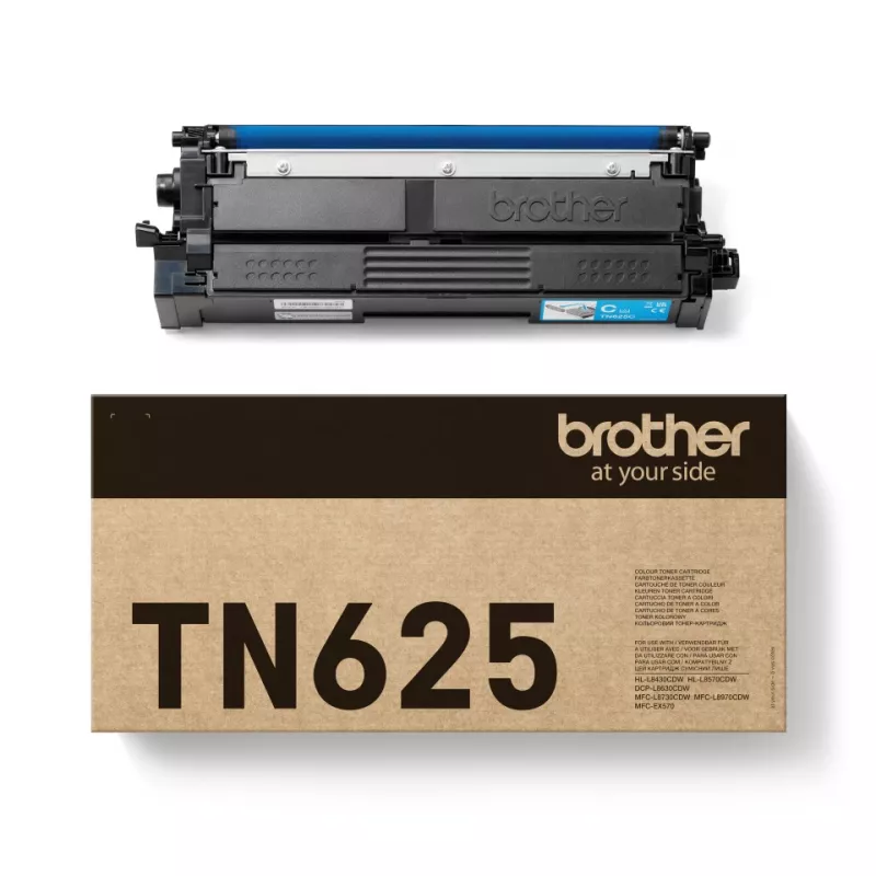 Dažų kasetė Brother TN-625C žydra, Originali, išeiga 1800 puslapių, 1 vnt.