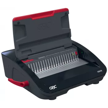 GBC CombBind® CB25E elektrinis įrišimo aparatas, šukinio įrišimo aparatas, elektrinis, 390 lapų, juoda, raudona