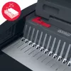GBC CombBind® CB25E elektrinis įrišimo aparatas, šukinio įrišimo aparatas, elektrinis, 390 lapų, juoda, raudona
