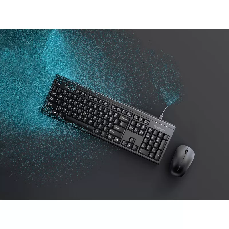 Kensington KM270 EQ Įkraunamas stalo komplektas – belaidis, belaidis, RF belaidis + Bluetooth, membraninis, QWERTZ, juodas, pelė įtraukta