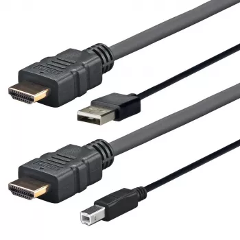 Vivolink PROHDMIUSBAB4AMP vaizdo kabelio adapteris 4 m HDMI + USB Type-A HDMI + USB Type-B juodas