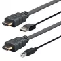 Vivolink PROHDMIUSBAB4AMP vaizdo kabelio adapteris 4 m HDMI + USB Type-A HDMI + USB Type-B juodas