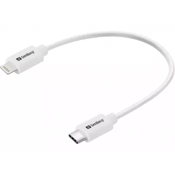 Sandberg USB-C PD to Lightning MFI 0.2M, 0,2 m, Lightning, USB C, vyriška, vyriška, balta