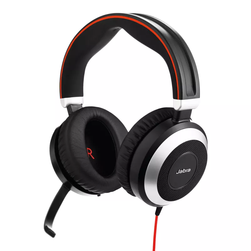 Jabra Evolve 80 MS Stereo, laidinis, biuras/skambučių centras, 646 g, ausinės, juoda