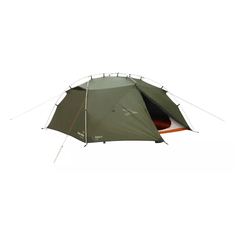 Kupolo/Iglo palapinė easy camp Rago 3 — 3 asmenų, tamsiai žalia, poliesterio išorinis sluoksnis ir dugnas, aliuminio lankai, 220×290 cm, 1,1 m aukščio