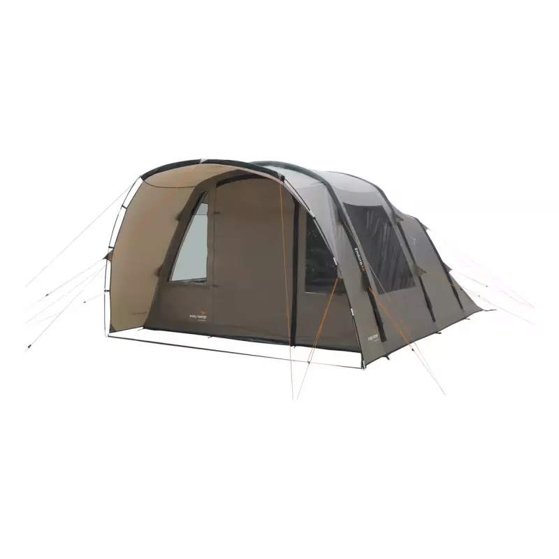 Tunelinė palapinė Easy Camp Brimnes 5 Air — 5 asmenims, 470×320×195 cm, poliesterio išorinis audeklas, polietileno dugnas, stiklo pluošto stiebai, atsparumas vandeniui 3 m