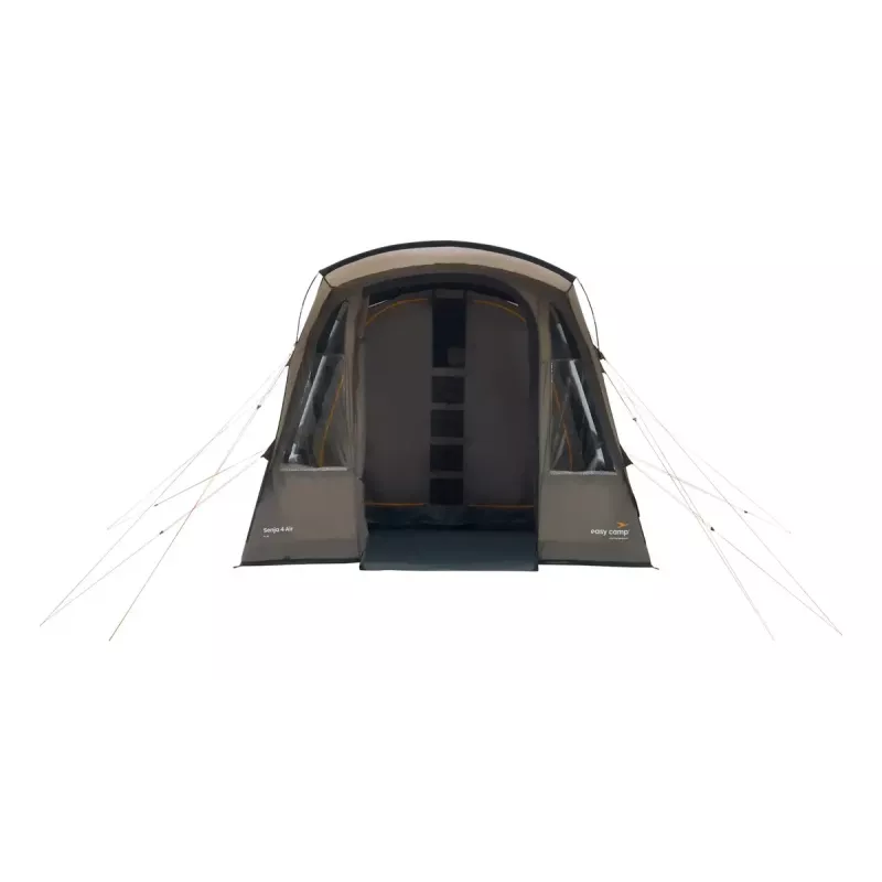 Tunelio palapinė Easy Camp Senja 4 Air — 4 asm., kietas rėmas, 3 m vandeniui atsparus tentas, 460×260×195 cm, ruda