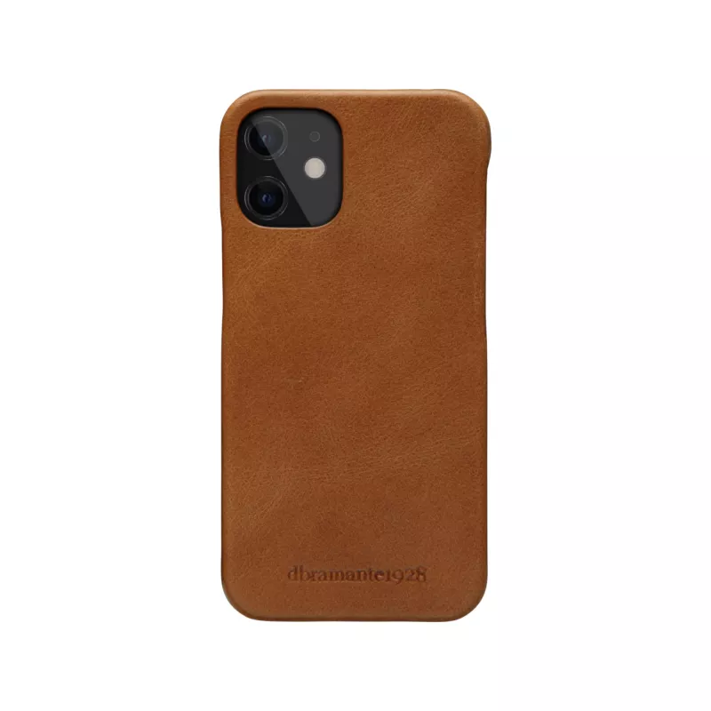 Dėklas-piniginė dbramante1928 Lynge, skirtas iPhone 12 mini (5,4 col.) – įdegio spalvos, 3 kortelių kišenės, stalinis stovas