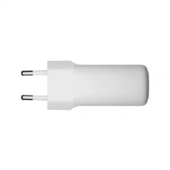 Sieninis įkroviklis d bramante re-charge Pro — 2× USB-C 25 W, 110–240 V, baltas