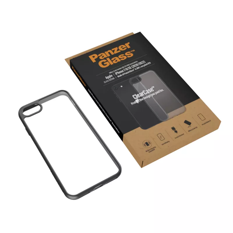 PanzerGlass® ClearCase iPhone 8 | 7 | SE (2020/2022) | Juoda