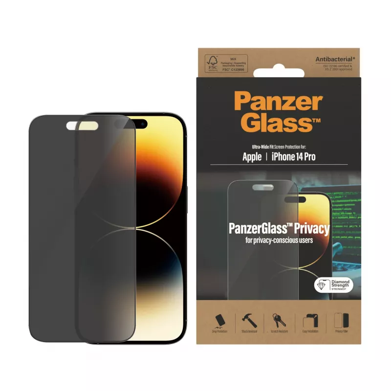 PanzerGlass ® Privatumo ekrano apsauga iPhone 14 Pro | Ultra-Wide Fit