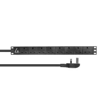 Lanview LVR-3MUK-SPD-UK8 maitinimo paskirstymo įrenginys (PDU) 8 AC lizdai (-ų) 1.4U Juodas