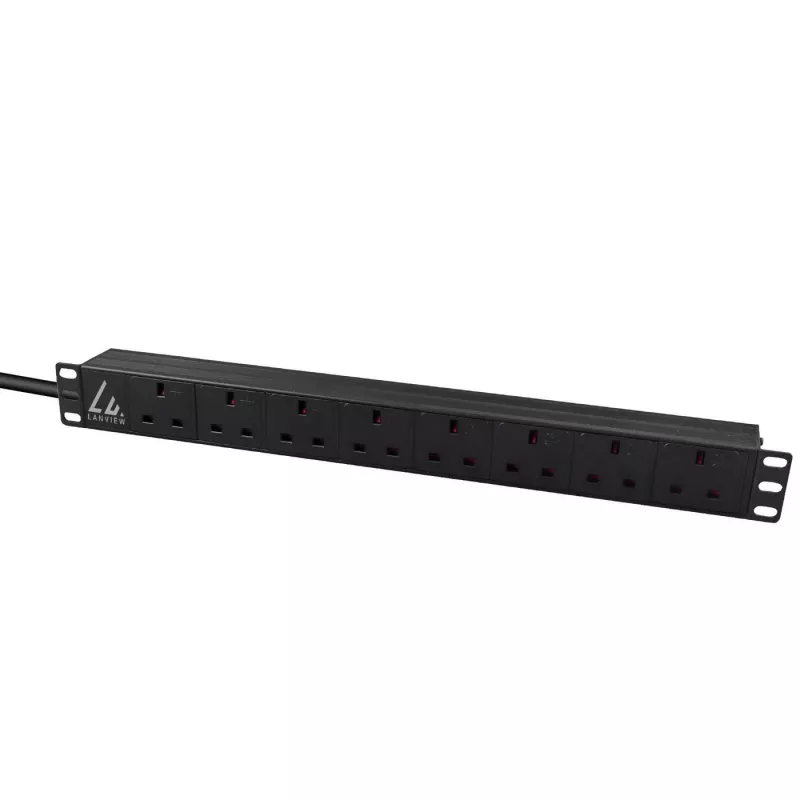 Lanview LVR-3MUK-SPD-UK8 maitinimo paskirstymo įrenginys (PDU) 8 AC lizdai (-ų) 1.4U Juodas
