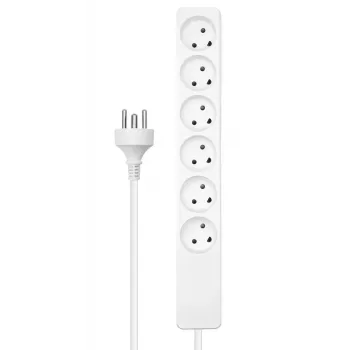 Microconnect MC-GRU0607DKW maitinimo ilgintuvas 7 m 6 kintamosios srovės lizdų vidaus baltas