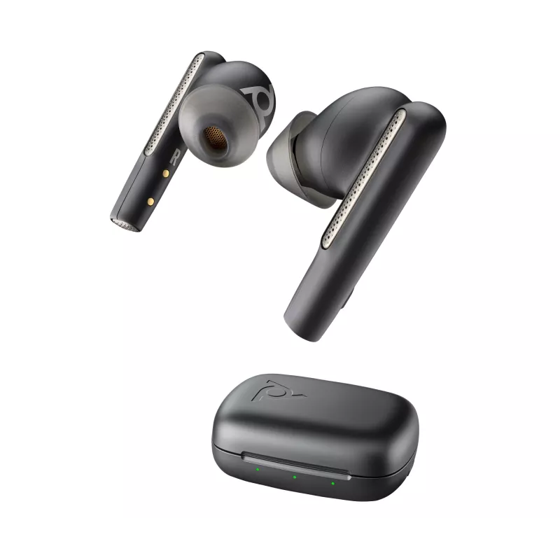 HP Poly Voyager Free 60 UC Carbon Juoda Ausinės +BT700 USB-C Adapteris +Pagrindinis Įkrovimo Dėklas