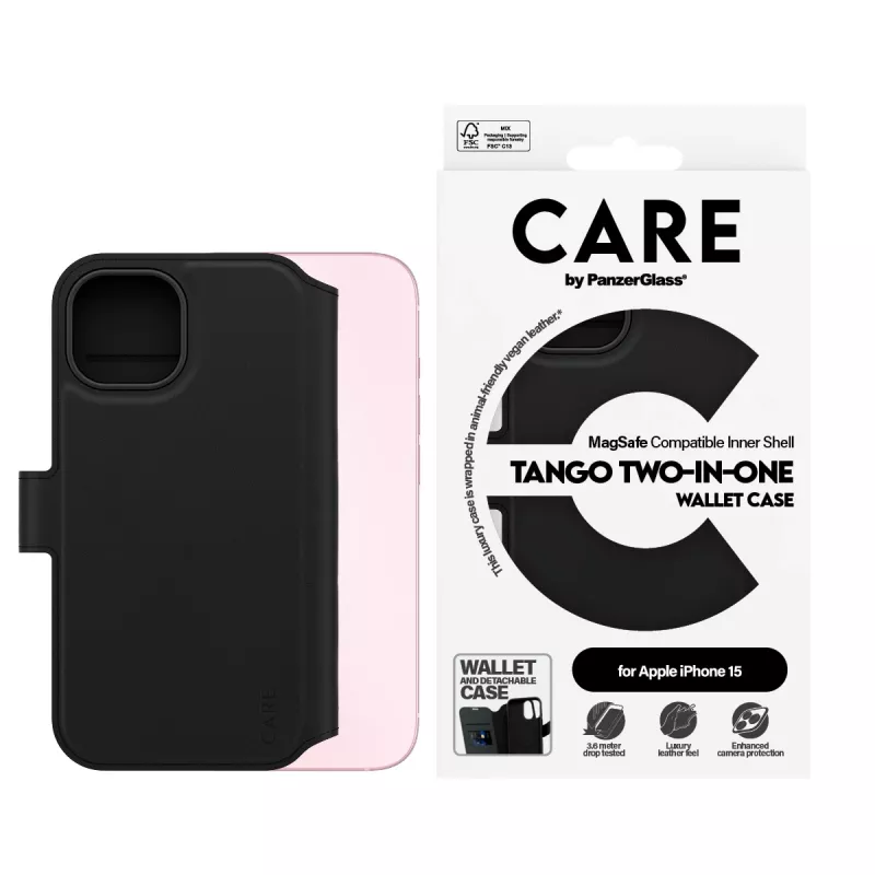 PanzerGlass CARE™ by ® Tango 2-in-1 Wallet Case su MagSafe iPhone 15