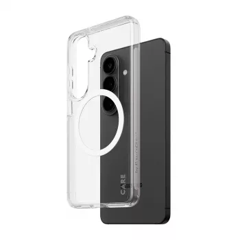 PanzerGlass CARE™ Urban Explorer dėklas Samsung Galaxy S26 — Skaidrus dangtelis su baltos spalvos Qi palaikymu