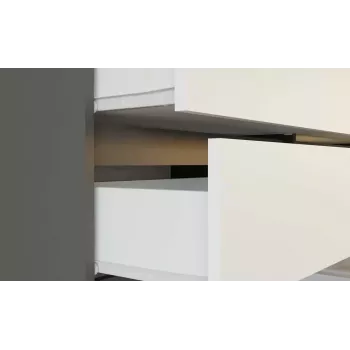 Komoda Top E Shop MALWA M6 120 cm, 6 stalčiai, antracito rėmas, balti fasadai