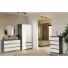 Komoda Top E Shop MALWA M6 120 cm, 6 stalčiai, antracito rėmas, balti fasadai