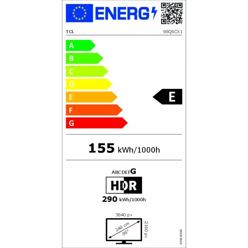 Televizorius TCL 98 colių Q6C 4K Ultra HD QD-Mini LED 3840×2160, Google TV, 2.1ch, HDR10+