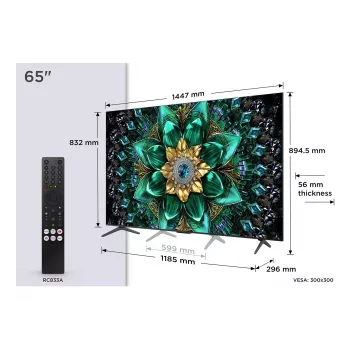 TCL Q6C 65Q6C TV 165,1 cm (65 colių) 4K Ultra HD išmanusis televizorius, Wi-Fi, metalinis