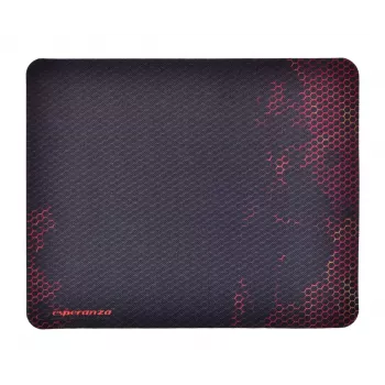 Pelės kilimėlis ESPERANZA EGP101R — žaidimams skirtas poliesteris, dydis S 250×200×2 mm, neslystanti apačia, oranžinio rašto paviršius