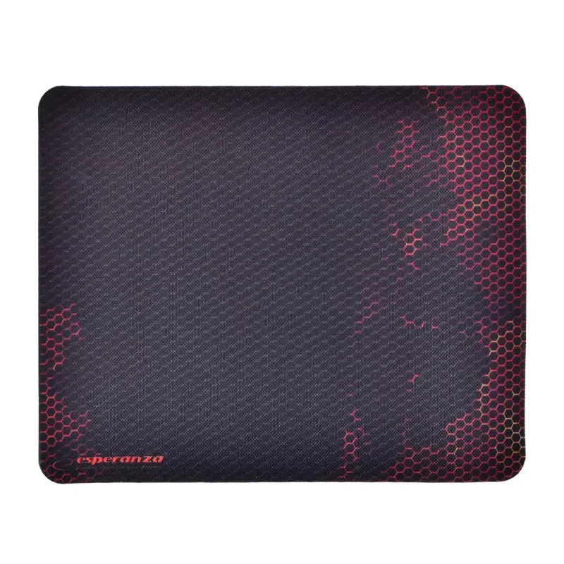 Pelės kilimėlis ESPERANZA EGP101R — žaidimams skirtas poliesteris, dydis S 250×200×2 mm, neslystanti apačia, oranžinio rašto paviršius