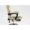 Sukama biuro kėdė ActiveJet YK7416 — ergonomiška sukama kėdė, smėlio spalvos eko oda, metalinis rėmas, paminkštinta atlošas, kojų atrama