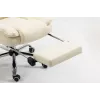Sukama biuro kėdė ActiveJet YK7416 — ergonomiška sukama kėdė, smėlio spalvos eko oda, metalinis rėmas, paminkštinta atlošas, kojų atrama