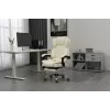 Sukama biuro kėdė ActiveJet YK7416 — ergonomiška sukama kėdė, smėlio spalvos eko oda, metalinis rėmas, paminkštinta atlošas, kojų atrama