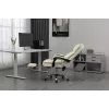 Sukama biuro kėdė ActiveJet YK7416 — ergonomiška sukama kėdė, smėlio spalvos eko oda, metalinis rėmas, paminkštinta atlošas, kojų atrama