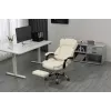 Sukama biuro kėdė ActiveJet YK7416 — ergonomiška sukama kėdė, smėlio spalvos eko oda, metalinis rėmas, paminkštinta atlošas, kojų atrama