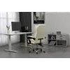 Sukama biuro kėdė ActiveJet YK7416 — ergonomiška sukama kėdė, smėlio spalvos eko oda, metalinis rėmas, paminkštinta atlošas, kojų atrama