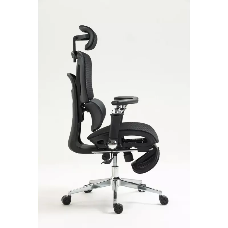 Ergonominė biuro kėdė ActiveJet YK848 — tinklinė sėdynė ir atlošas, juoda, atlošas 50,5×57 cm, sėdynės plotis 48,5 cm