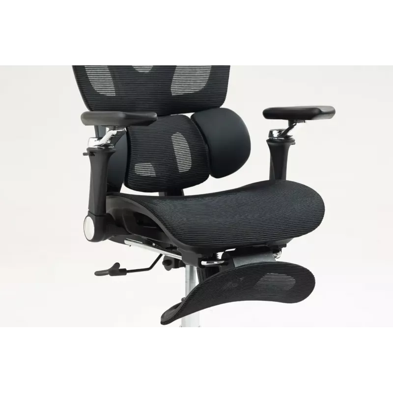 Ergonominė biuro kėdė ActiveJet YK848 — tinklinė sėdynė ir atlošas, juoda, atlošas 50,5×57 cm, sėdynės plotis 48,5 cm