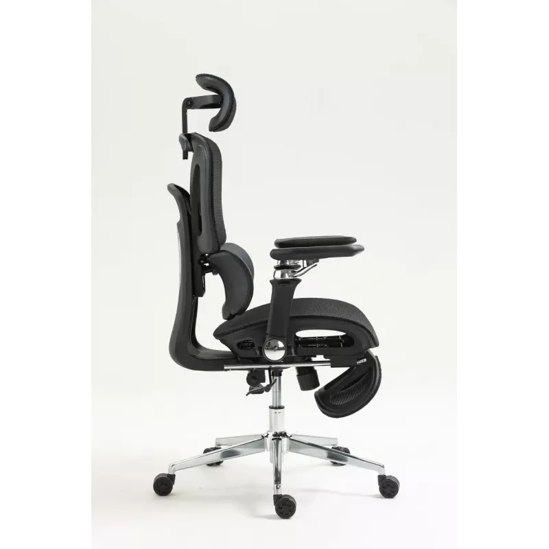 Ergonominė biuro kėdė ActiveJet YK848 — tinklinė sėdynė ir atlošas, juoda, atlošas 50,5×57 cm, sėdynės plotis 48,5 cm