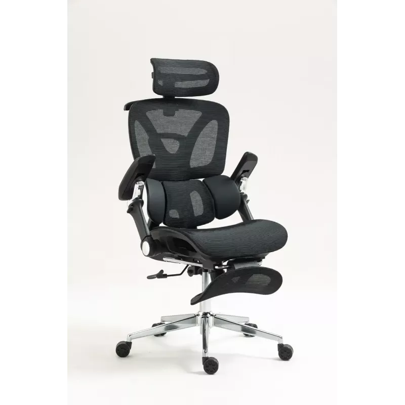 Ergonominė biuro kėdė ActiveJet YK848 — tinklinė sėdynė ir atlošas, juoda, atlošas 50,5×57 cm, sėdynės plotis 48,5 cm