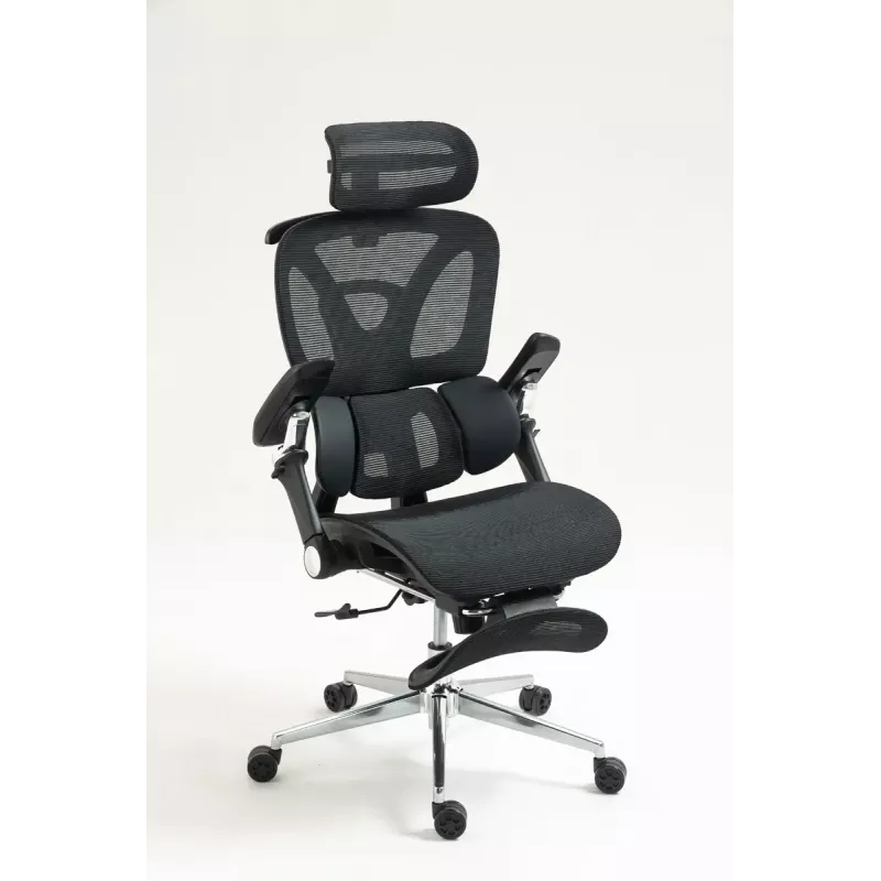 Ergonominė biuro kėdė ActiveJet YK848 — tinklinė sėdynė ir atlošas, juoda, atlošas 50,5×57 cm, sėdynės plotis 48,5 cm