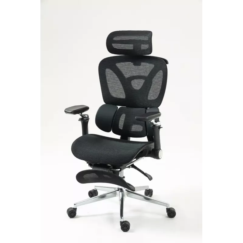 Ergonominė biuro kėdė ActiveJet YK848 — tinklinė sėdynė ir atlošas, juoda, atlošas 50,5×57 cm, sėdynės plotis 48,5 cm