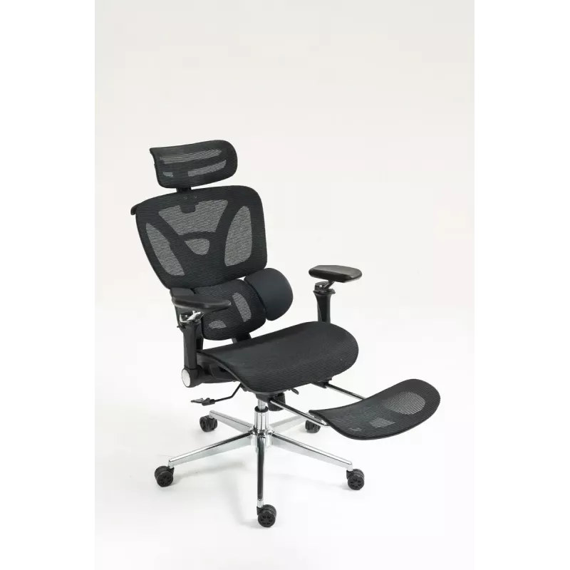 Ergonominė biuro kėdė ActiveJet YK848 — tinklinė sėdynė ir atlošas, juoda, atlošas 50,5×57 cm, sėdynės plotis 48,5 cm