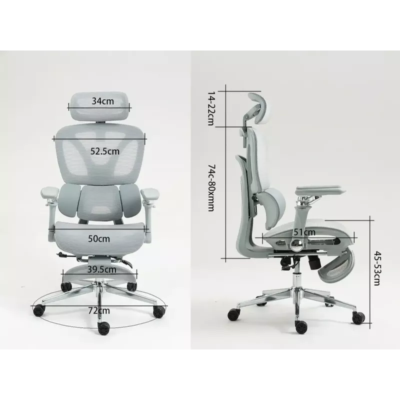 Ergonominė biuro kėdė ActiveJet YK848 — tinklinė sėdynė ir atlošas, juoda, atlošas 50,5×57 cm, sėdynės plotis 48,5 cm