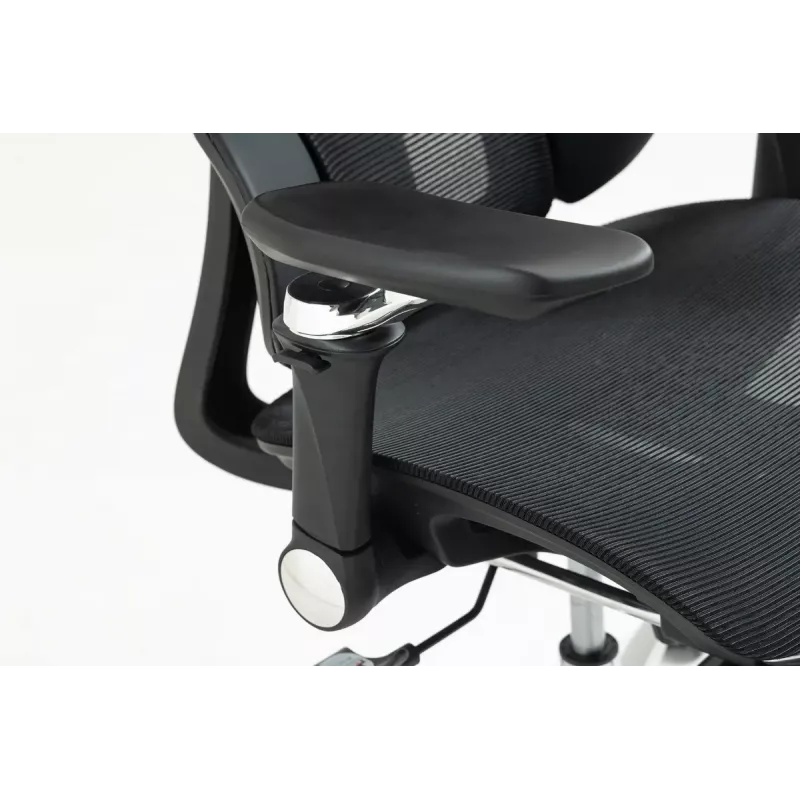 Ergonominė biuro kėdė ActiveJet YK848 — tinklinė sėdynė ir atlošas, juoda, atlošas 50,5×57 cm, sėdynės plotis 48,5 cm